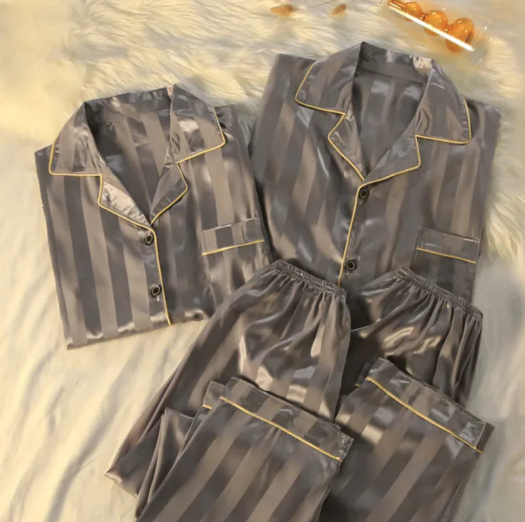 Striped Luxury Silk Sleepwear