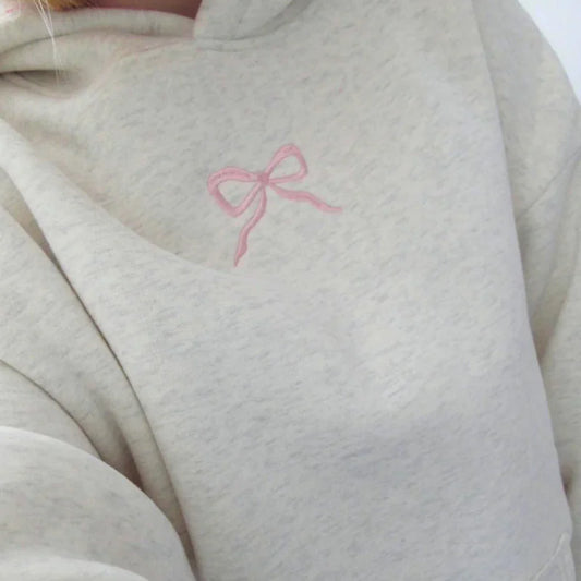 Chic Pink Bow Hoodie