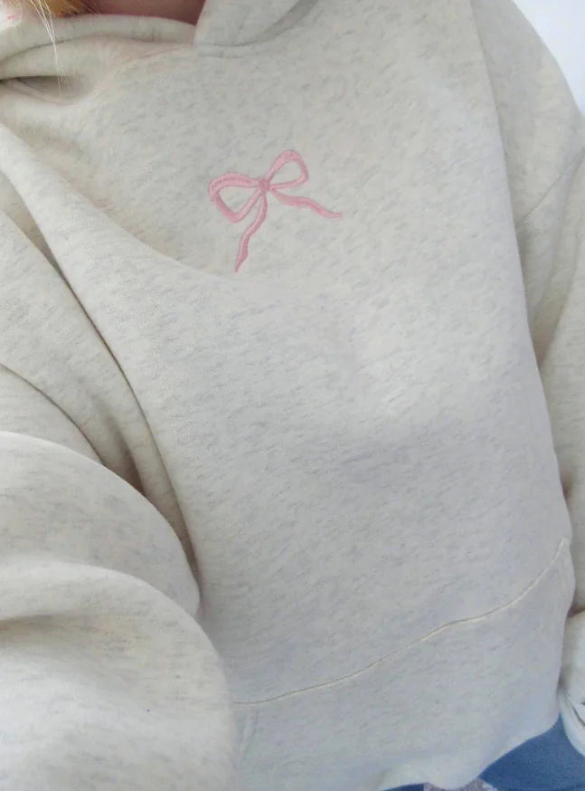 Chic Pink Bow Hoodie