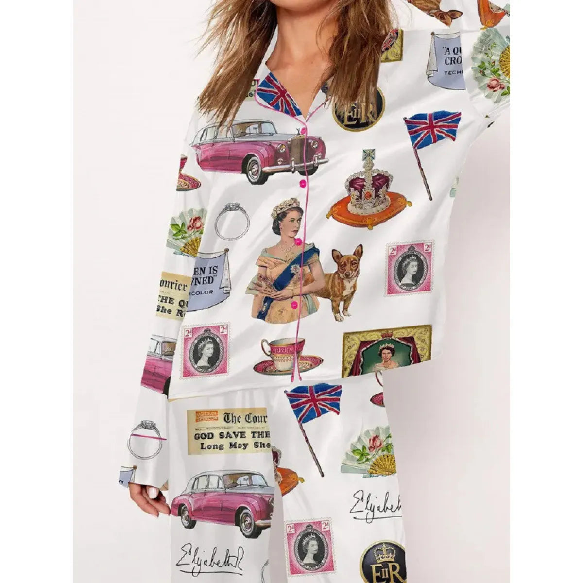 Graphic Design Satin Pajamas