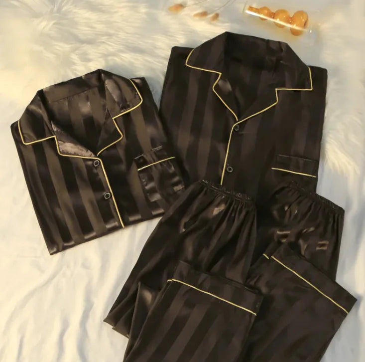 Striped Luxury Silk Sleepwear
