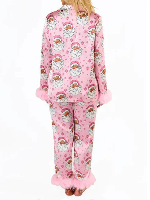 Women's Silky Santa Sleepwear Set