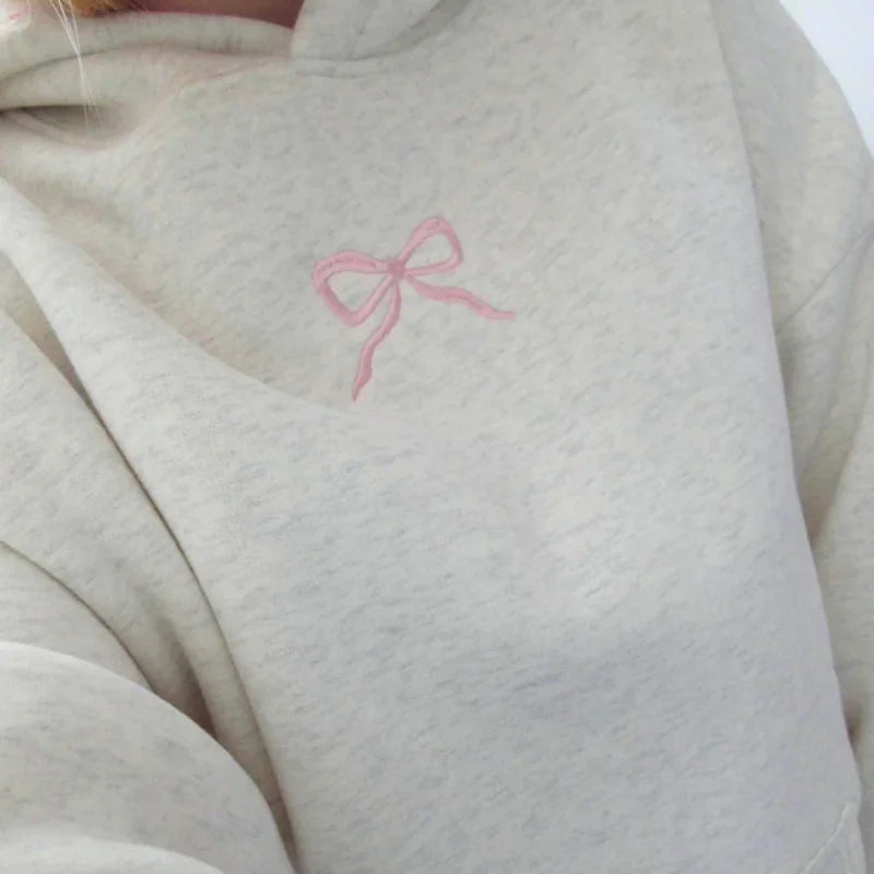 Chic Pink Bow Hoodie