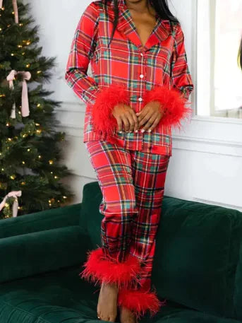 Holiday Satin Long Sleeve Pajama Set