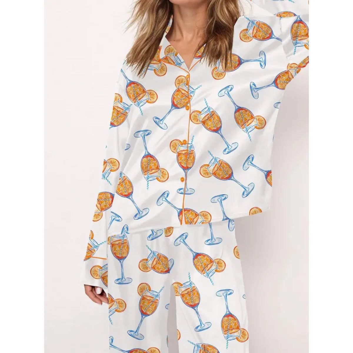 Graphic Design Satin Pajamas