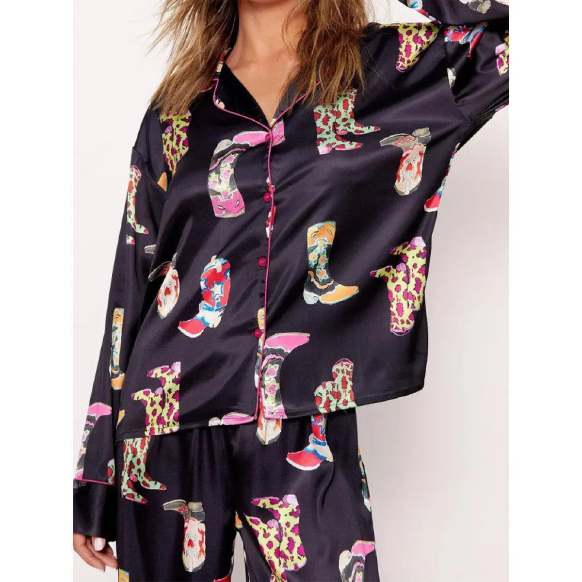 Graphic Design Satin Pajamas