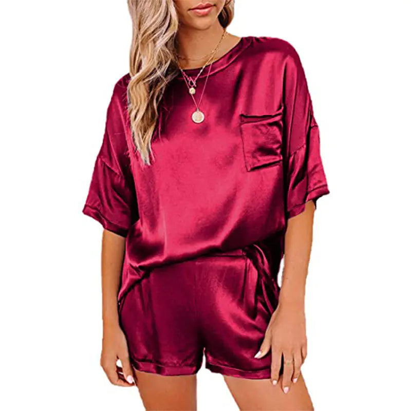 Women's Satin Casual Pajamas Set