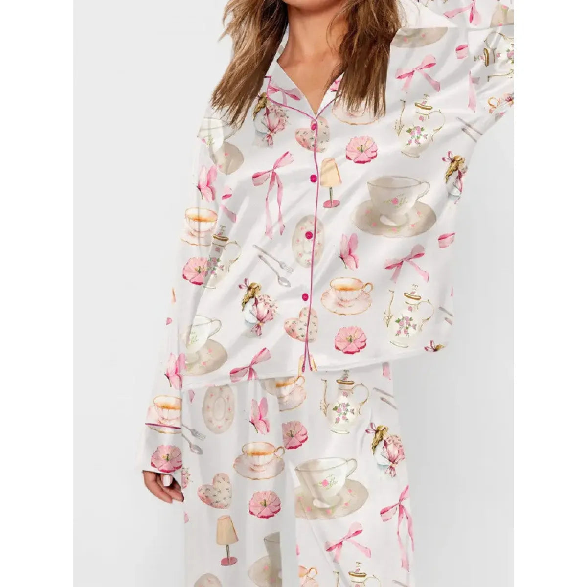Graphic Design Satin Pajamas