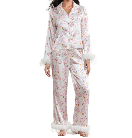 Holiday Satin Long Sleeve Pajama Set